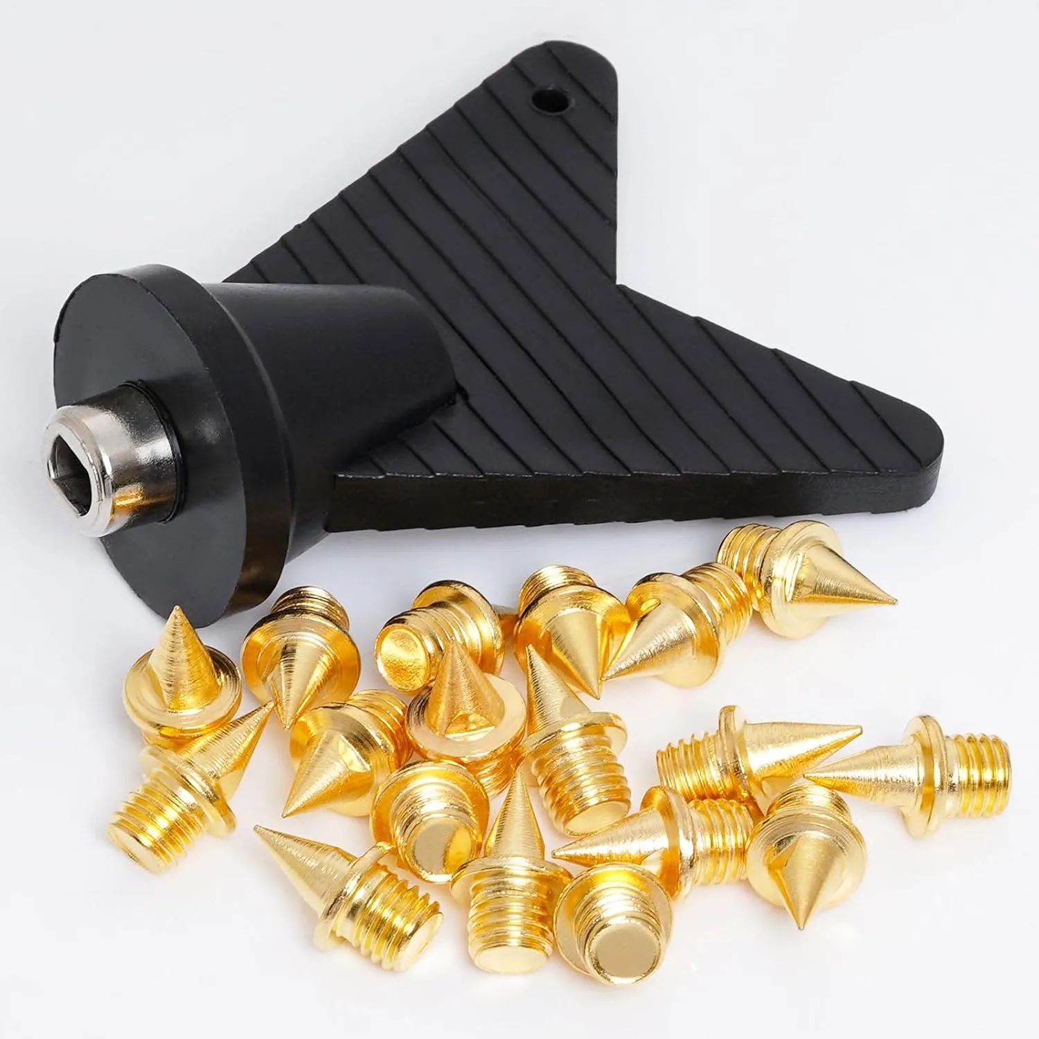 200 Pcs 1/4 Inch Stainless Steel Spikes with 1 Pcs Spike Wrench, 0.25" Length Track and Cross Country Spikes Shoe Replacement Spikes for Sprint Sports Short Running Shoes