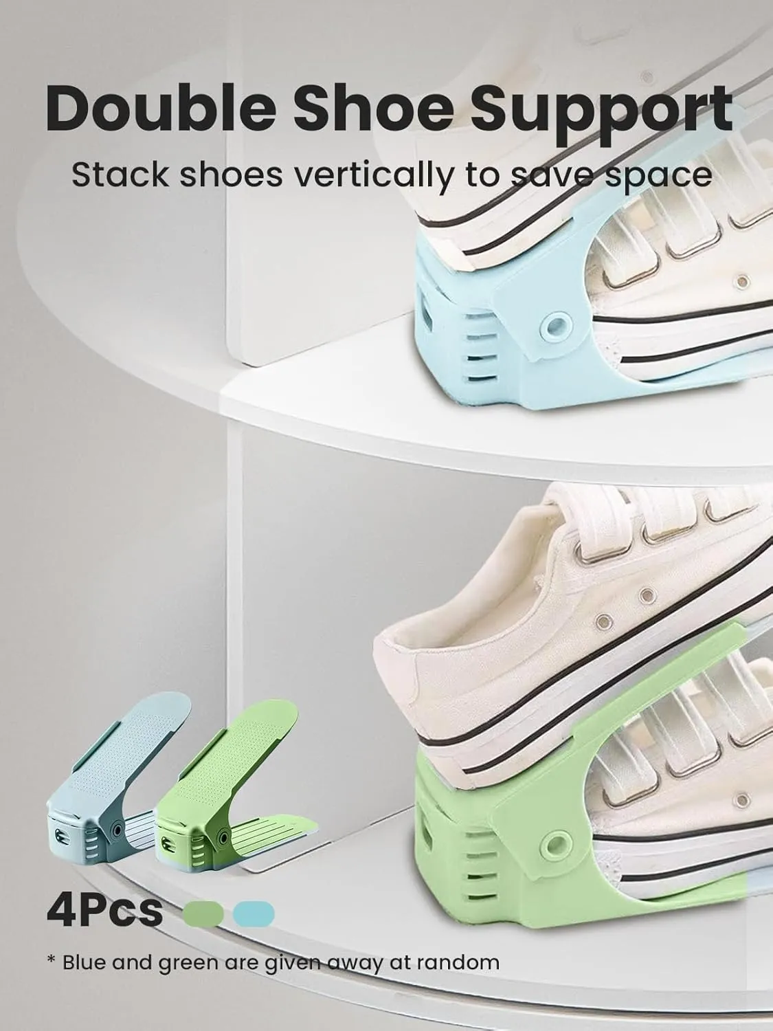 7 Tier Rotating Shoe Rack Tower, 360° Spinning Display Lazy Susan Organizer, Holds 35 Pairs, Carousel for Hats & Handbags, Easy Assembly, Includes 4 PCS Double-Layer Shoe Racks, White