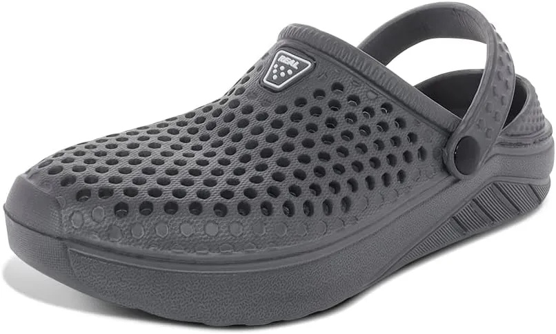 Adult Vented Clogs with Adjustable Heel Strap Slip-On Easy to Clean, Cushioned, Casual EVA Shoes for Everday or Water Shoes for Pool and Beach