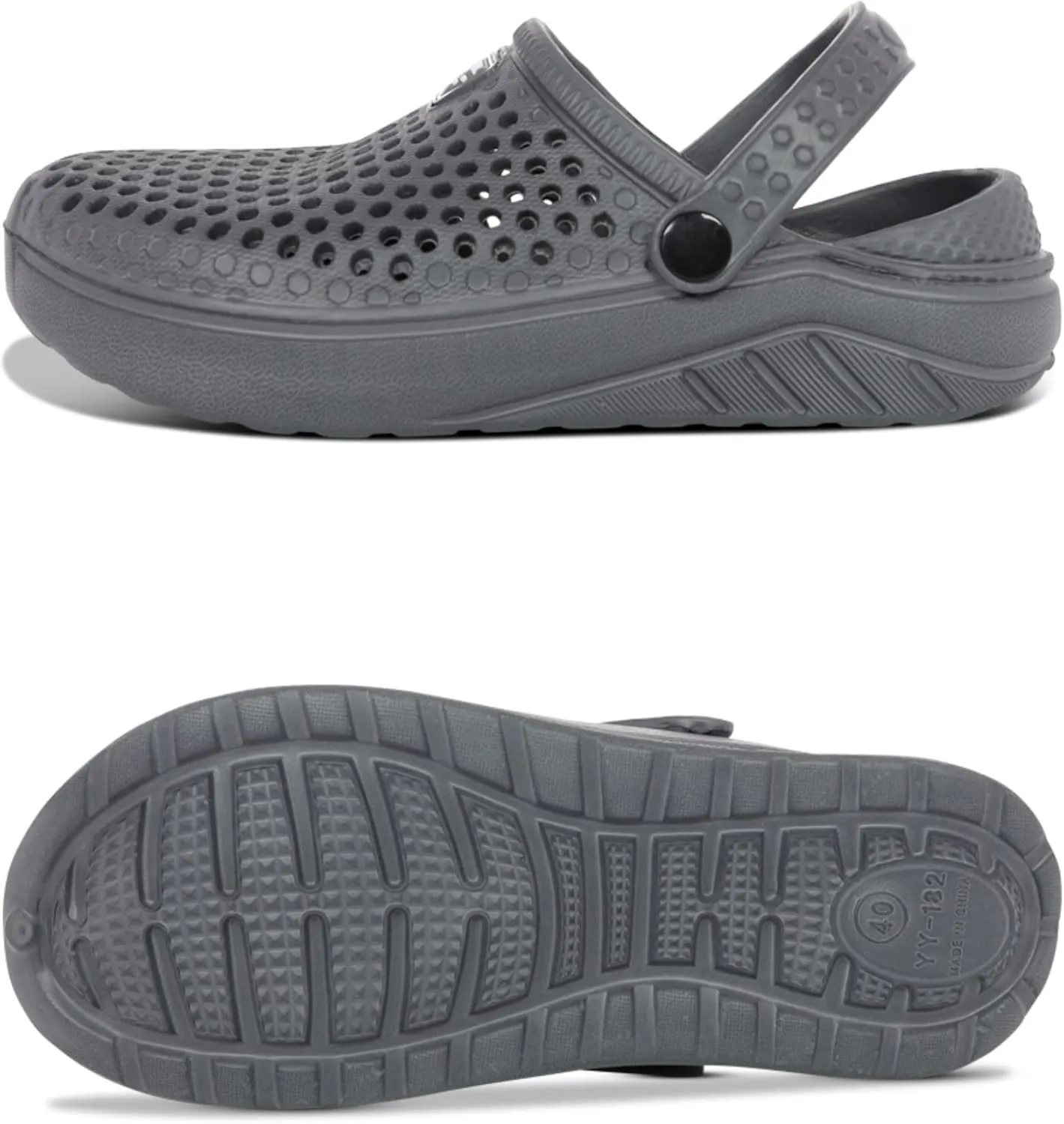 Adult Vented Clogs with Adjustable Heel Strap Slip-On Easy to Clean, Cushioned, Casual EVA Shoes for Everday or Water Shoes for Pool and Beach