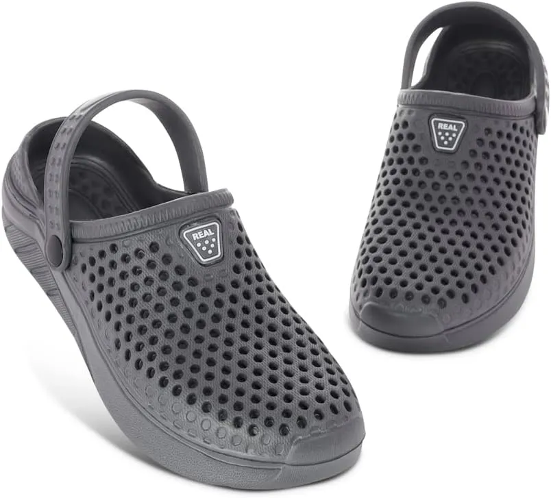 Adult Vented Clogs with Adjustable Heel Strap Slip-On Easy to Clean, Cushioned, Casual EVA Shoes for Everday or Water Shoes for Pool and Beach