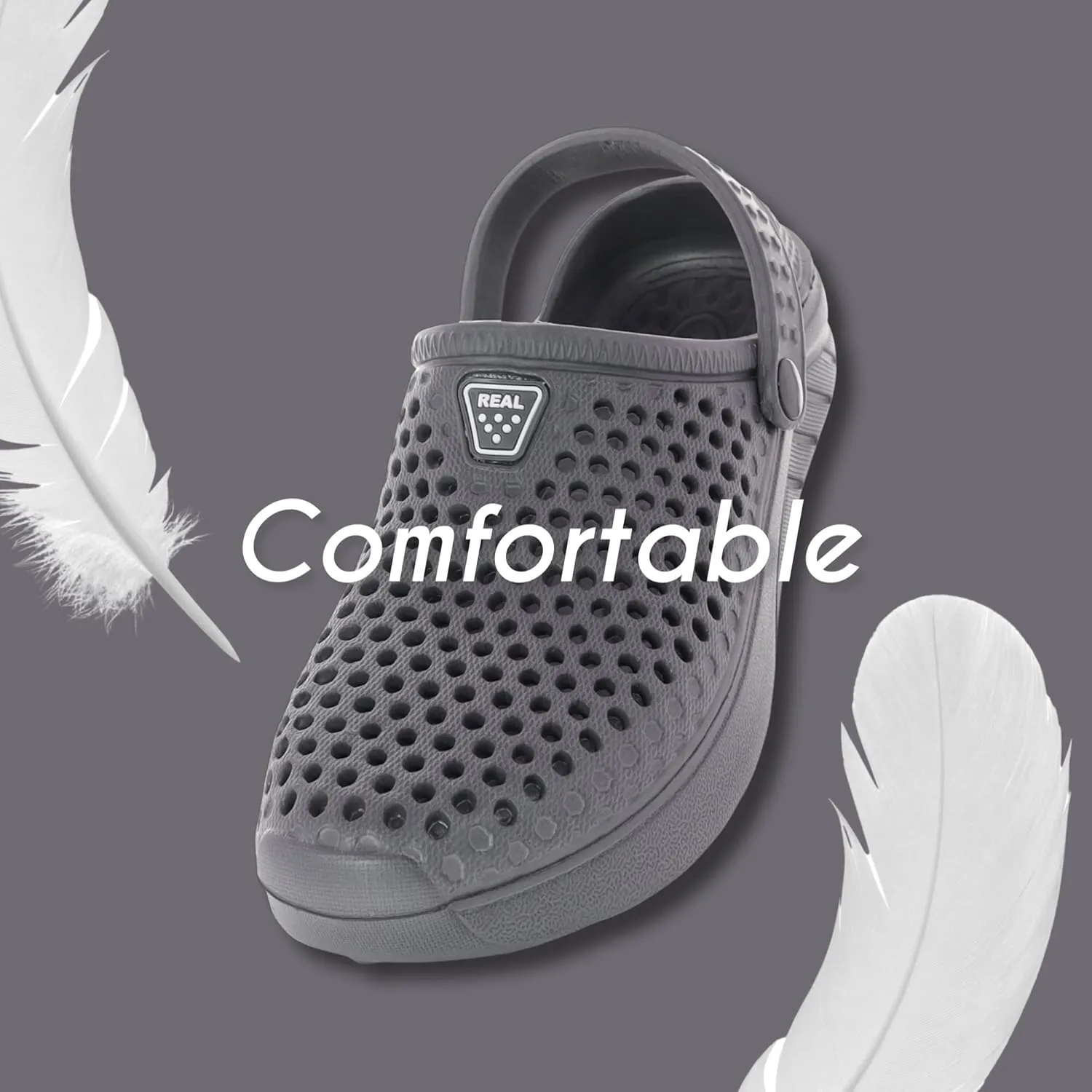 Adult Vented Clogs with Adjustable Heel Strap Slip-On Easy to Clean, Cushioned, Casual EVA Shoes for Everday or Water Shoes for Pool and Beach