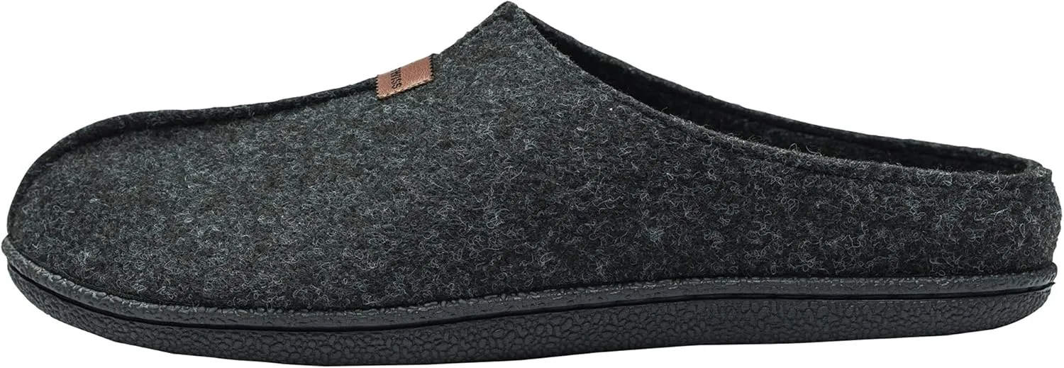 Alpine Swiss Bruce Mens Felt Faux Wool Clog Slippers Comfortable Slip On House Shoes