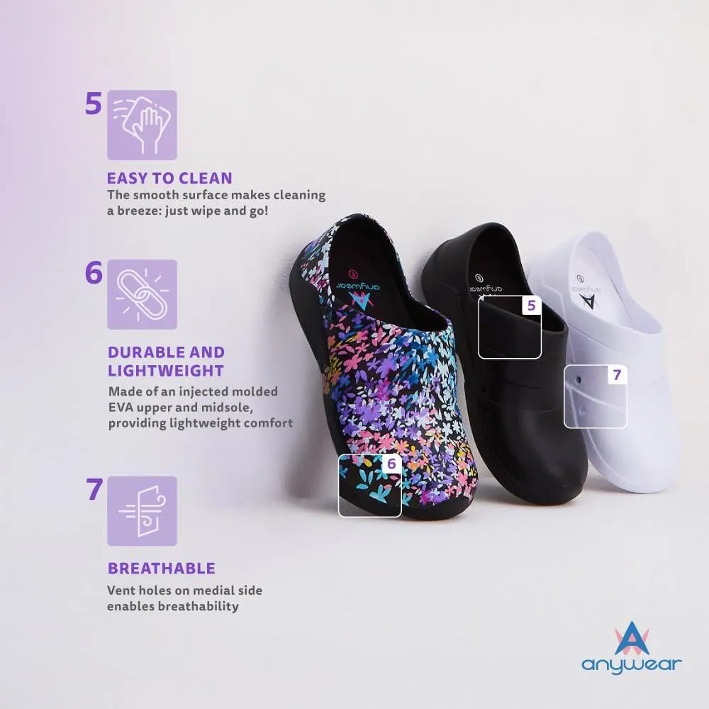 Anywear Journey Men and Women Shoes Injected Molded EVA Slip-On Garden Shoes, Chef Shoes