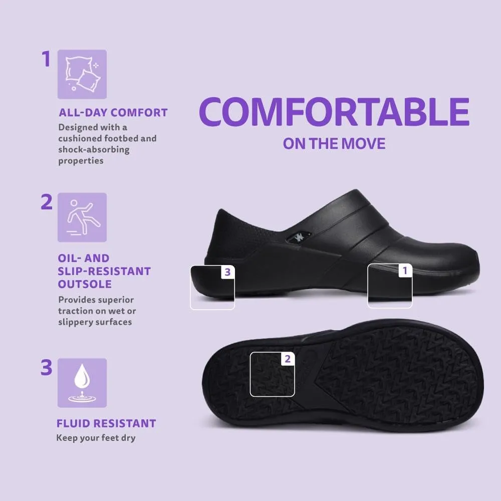 Anywear Journey Men and Women Shoes Injected Molded EVA Slip-On Garden Shoes, Chef Shoes