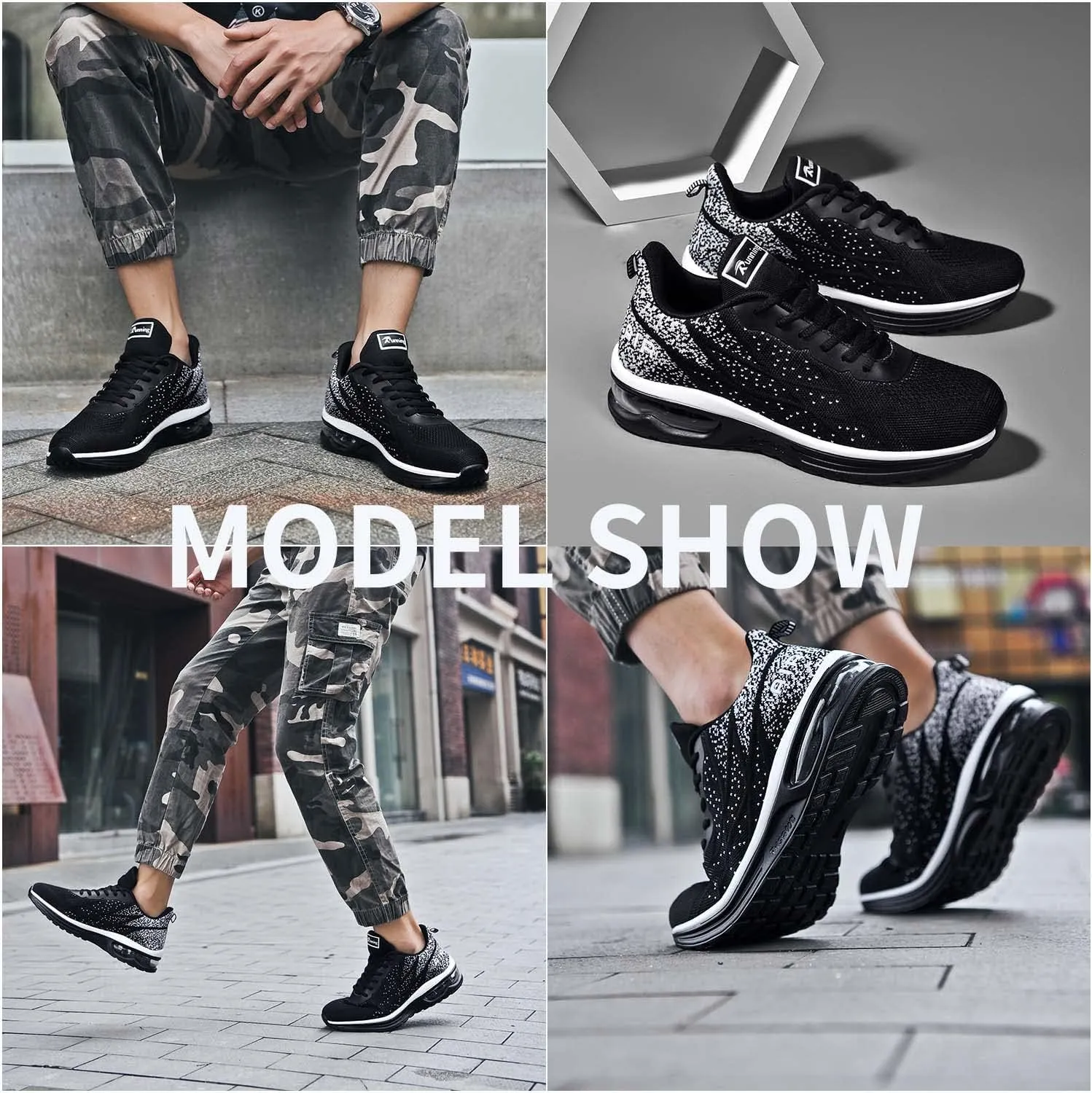 AUPERF Men's Running Shoes Lightweight Breathable Workout Footwear Walking Sports Tennis Sneaker