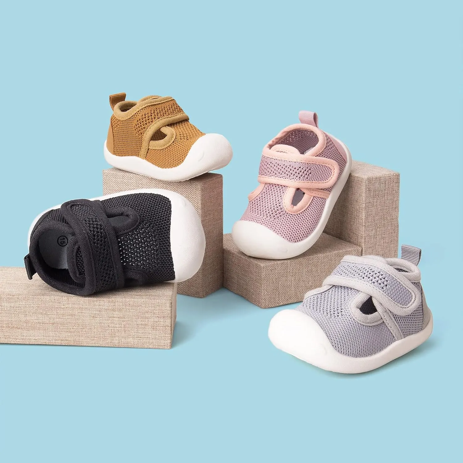 Baby First Walking Shoes 1-5 Years Old Lightweight Non-Slip Breathable and Comfortable, Suitable for Boys and Girls Infant Shoes Outdoor Running Sports Sneakers