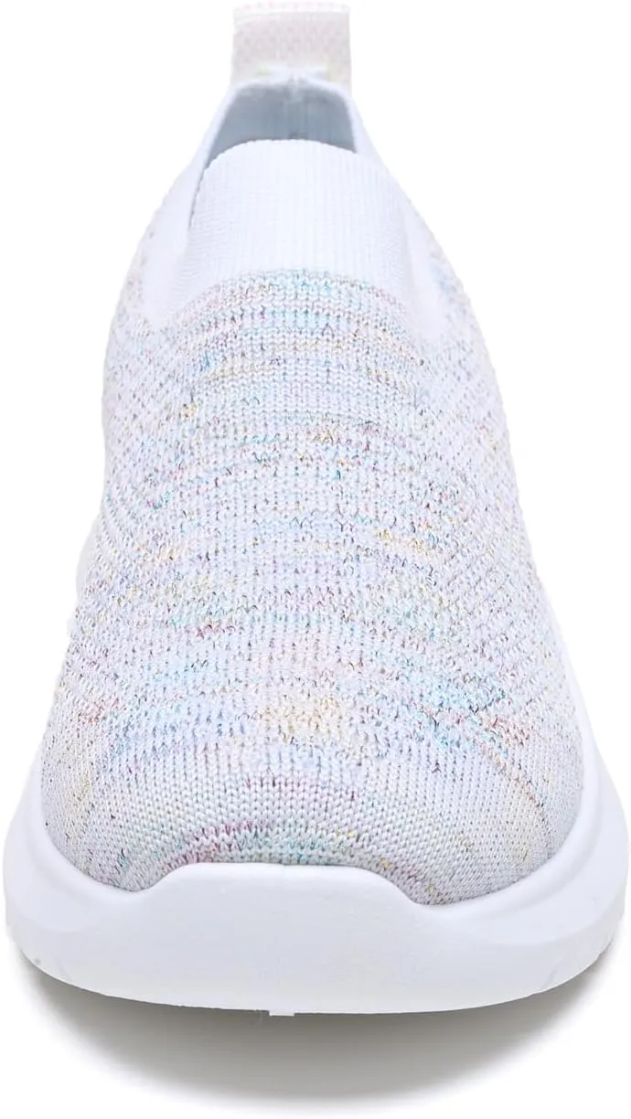 Bernal Girl Slip-On Sparkle Sneakers Toddler/Little Kid/Big Kid Non-Slip Breathable Tennis Walking Shoes