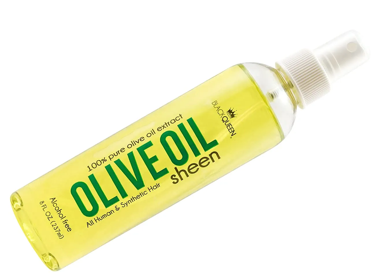 Black Queen Olive Oil Sheen Spray (Unscented) for Locs, Dreadlocks, Twists, Braids, Cornrows, 4C Hair - Moisturizing, Refreshing - 8 oz - Made in the USA - Pack of 1