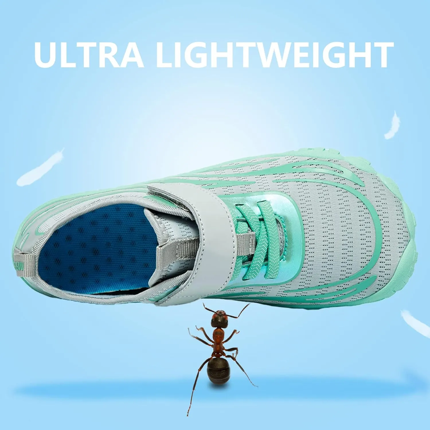 Boys & Girls Water Shoes Lightweight Comfort Sole Easy Walking Athletic Slip on Aqua 5 Toe Sock(Toddler/Little Kid/Big Kid)