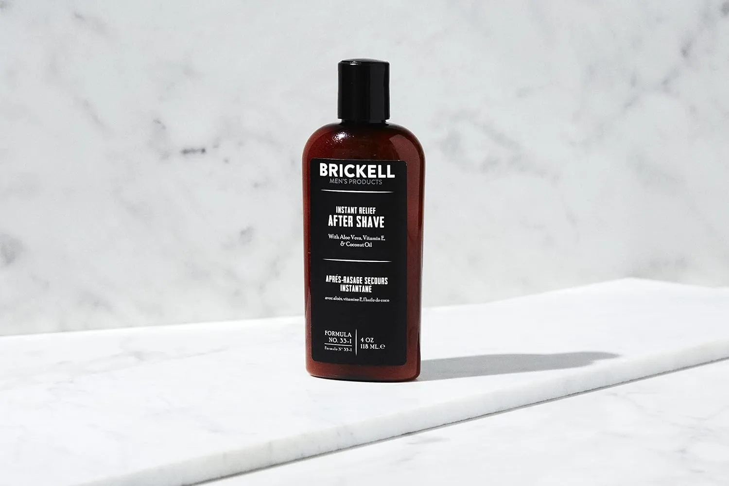 Brickell Men's Instant Relief Aftershave for Men, Natural and Organic Soothing After Shave Balm to Prevent Razor Burn, 4 Ounce, Unscented