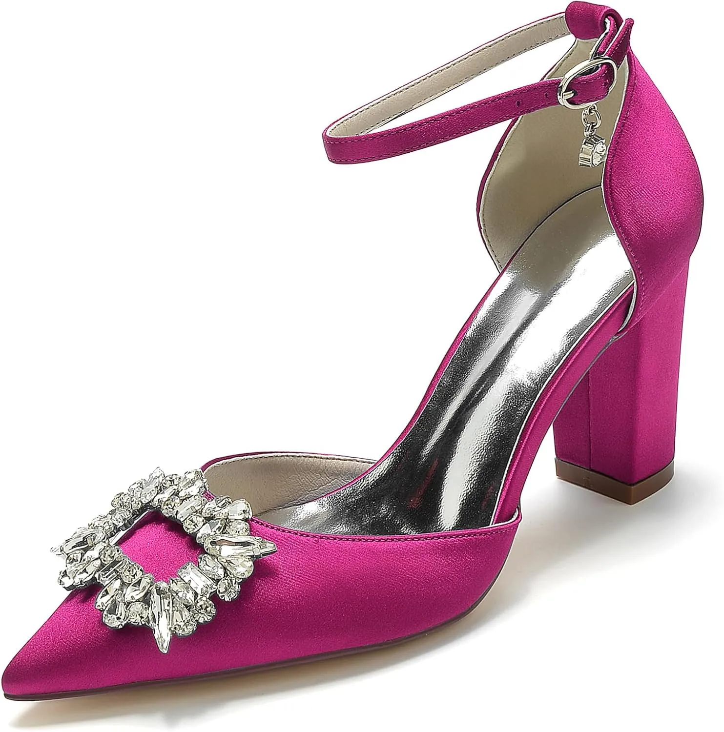 Bride Shoes for Wedding Dress Shoes Chunky Heel High Heels Heeled Sandals Bridal Pointed Toe Closed Toe Pumps Sandal Women Block Heels