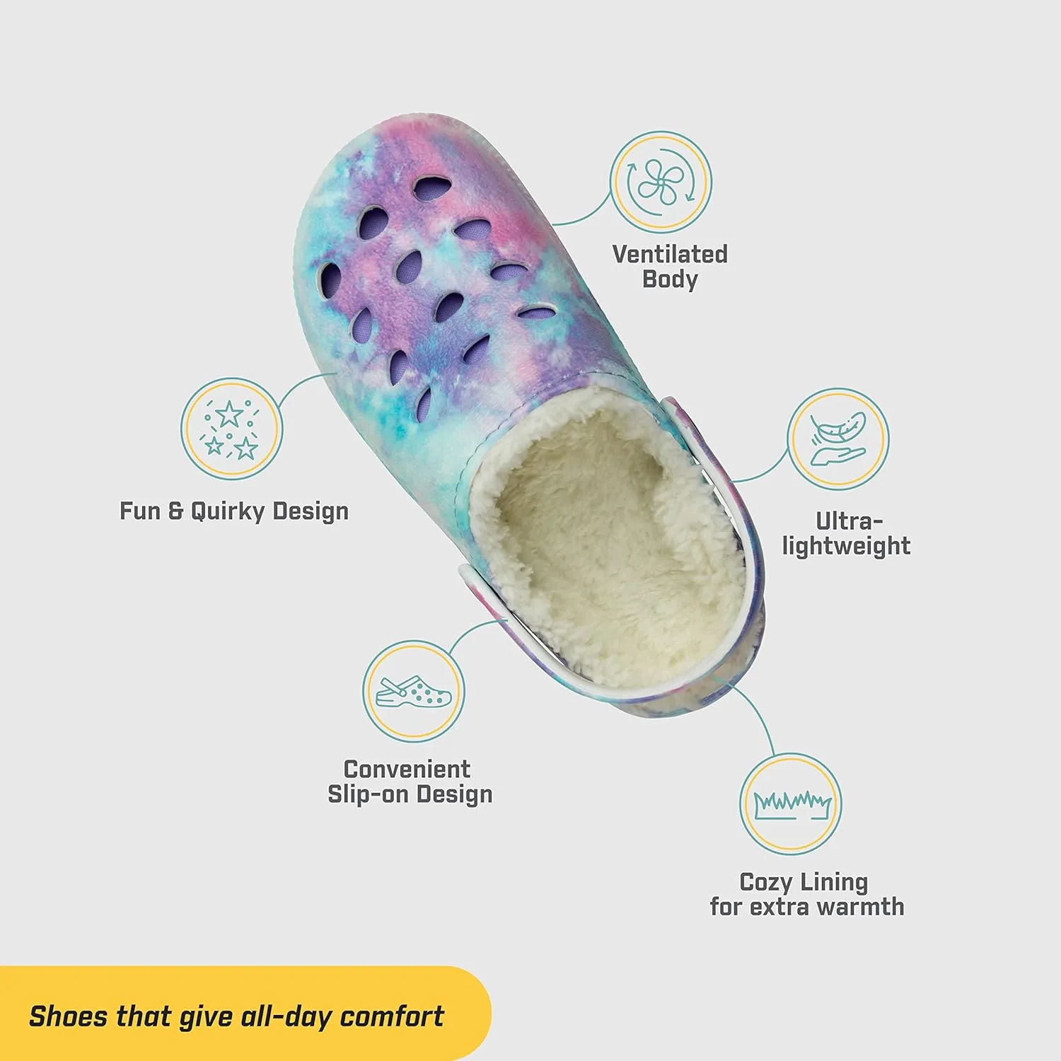 Capelli New York Girls Injected Eva Clog with Faux Berber Lining
