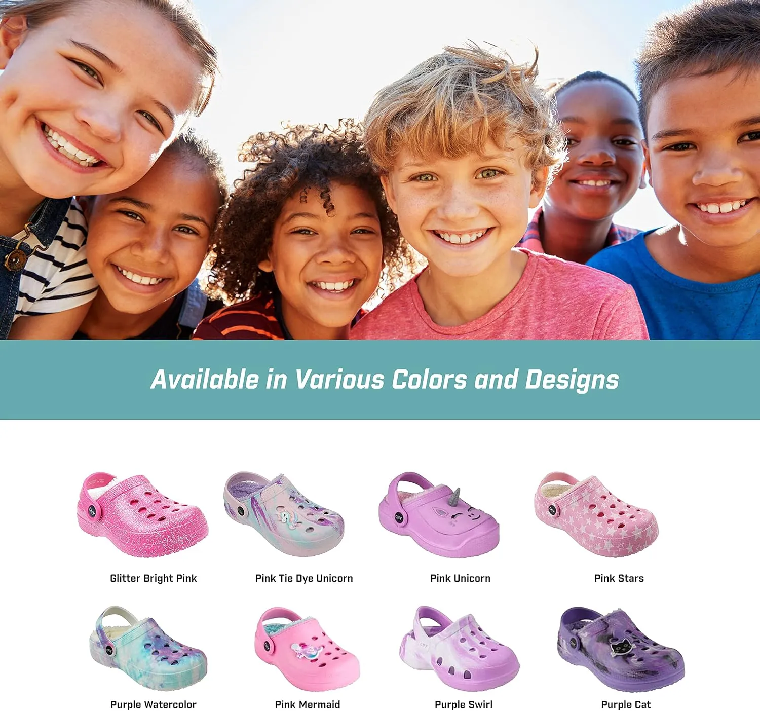 Capelli New York Girls Injected Eva Clog with Faux Berber Lining
