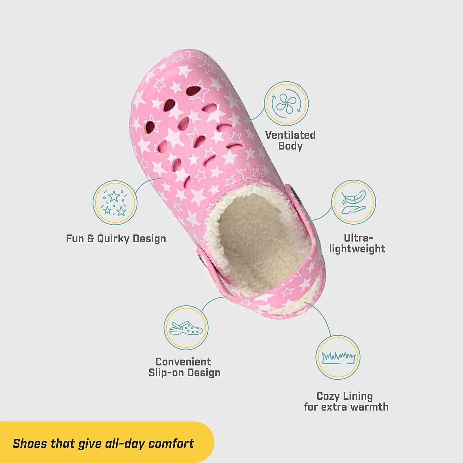 Capelli New York Girls Injected Eva Clog with Faux Berber Lining