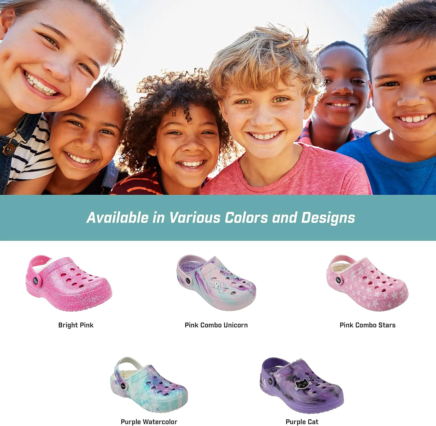 Capelli New York Girls Injected Eva Clog with Faux Berber Lining