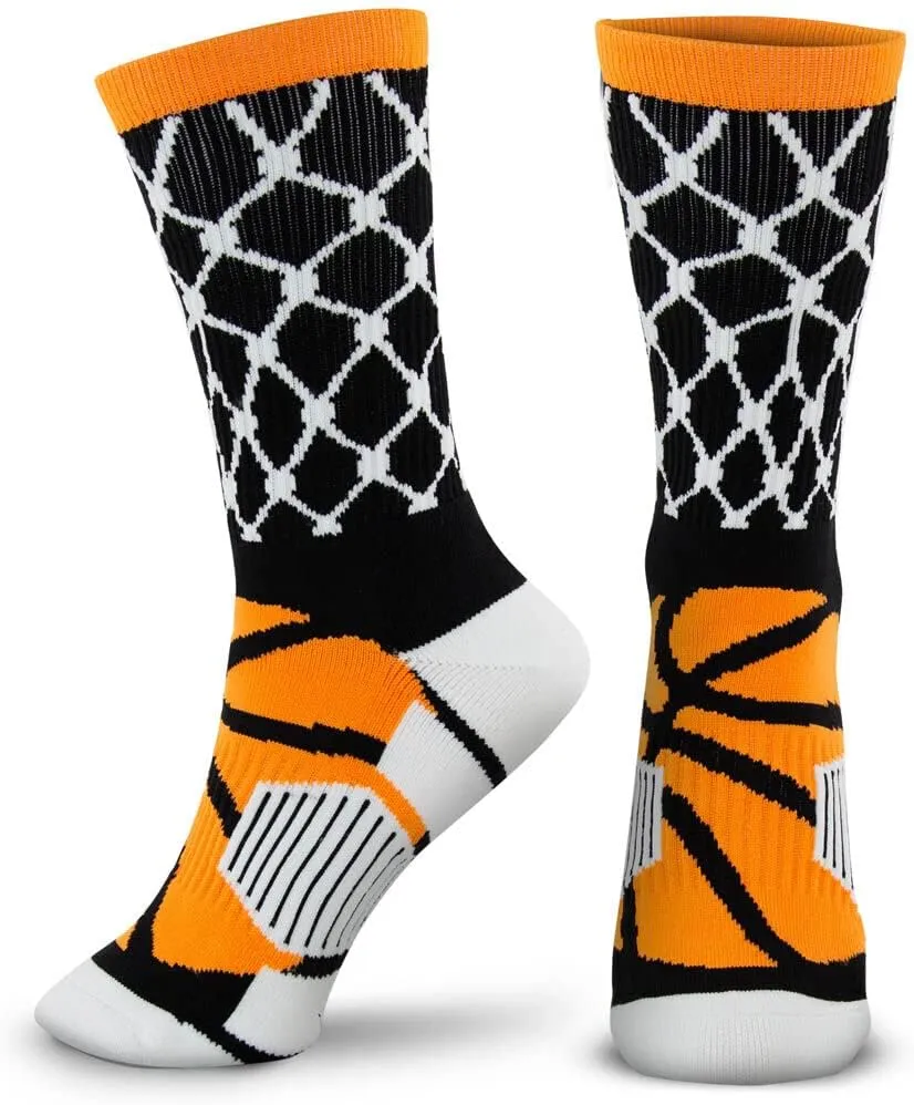 ChalkTalkSPORTS Basketball Performance Crew Socks - Multiple Designs & Colors - Youth & Adult - Basketball Mid-Calf Socks
