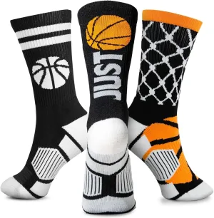 ChalkTalkSPORTS Basketball Performance Crew Socks - Multiple Designs & Colors - Youth & Adult - Basketball Mid-Calf Socks