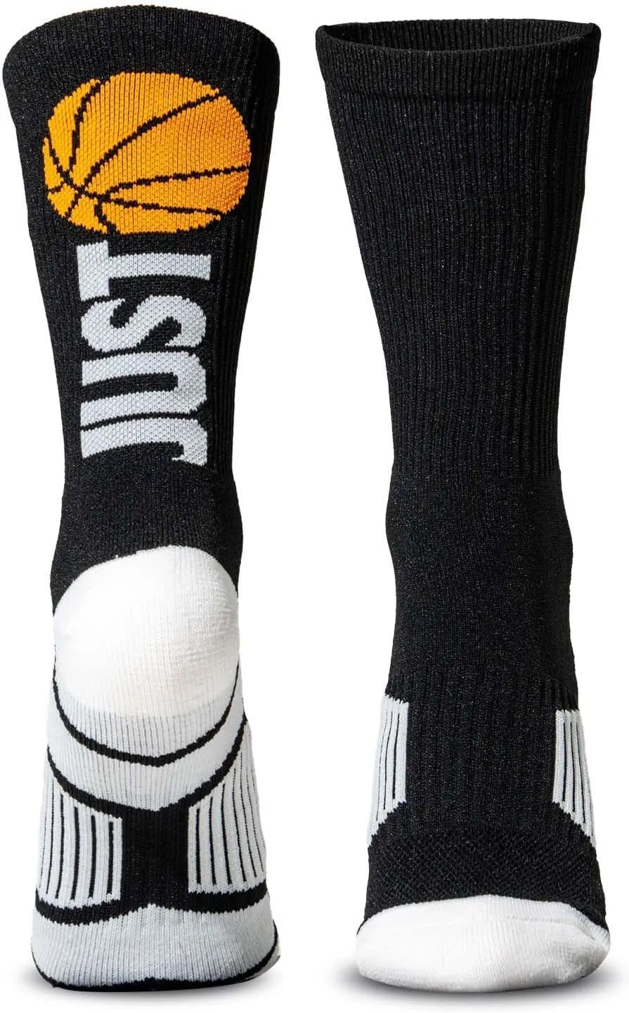 ChalkTalkSPORTS Basketball Performance Crew Socks - Multiple Designs & Colors - Youth & Adult - Basketball Mid-Calf Socks