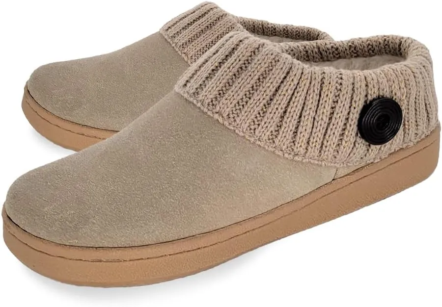 Clarks Amanda Grey Indoor Outdoor Clog Rounded Closed Toe Winter Mules