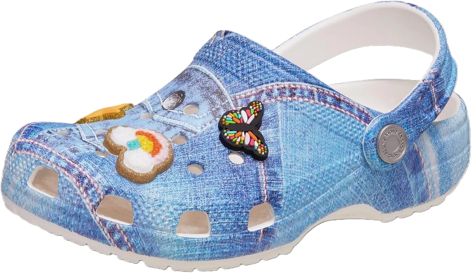 Crocs Kids Classic Graphic Clog, White/Multi, 12 Little Kid