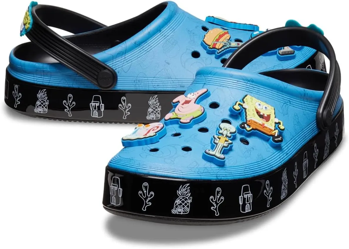 Crocs Unisex-Adult Spongebob Multi Off Court Clog Black