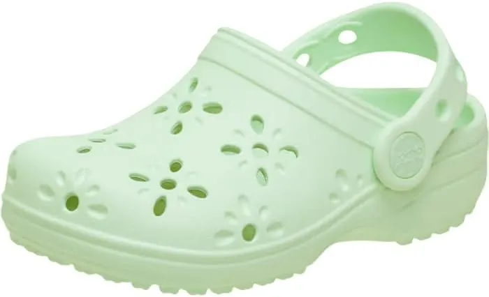 Crocs Unisex-Child Classic Clogs with Floral Cut Out Design, Kids and Toddler Shoes