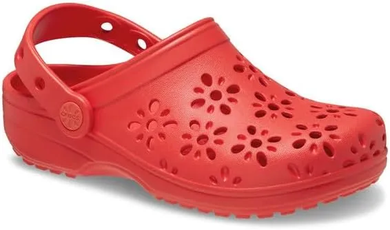 Crocs Unisex-Child Classic Clogs with Floral Cut Out Design, Kids and Toddler Shoes