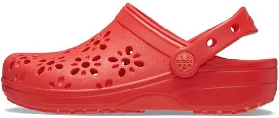 Crocs Unisex-Child Classic Clogs with Floral Cut Out Design, Kids and Toddler Shoes