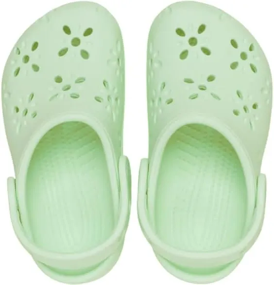 Crocs Unisex-Child Classic Clogs with Floral Cut Out Design, Kids and Toddler Shoes