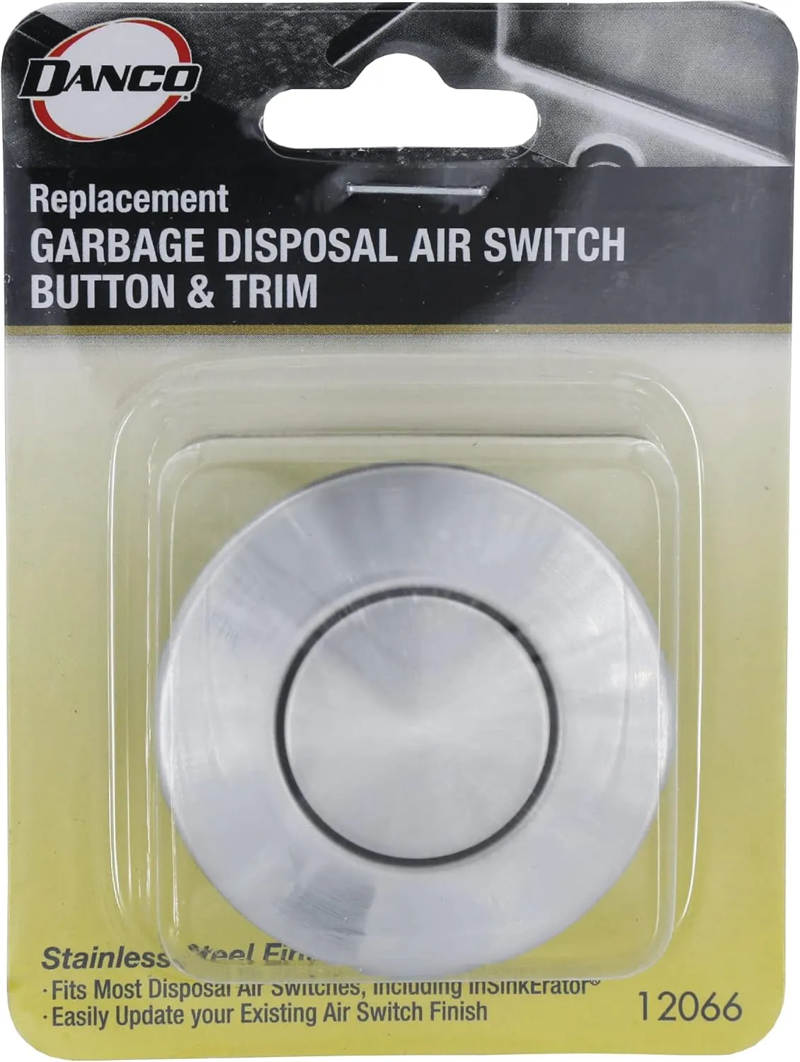 Danco 12066 Sink Top Mount Air Switch Replacement Button, Stainless Steel