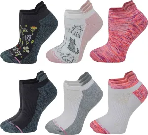 Dr. Motion 6 Pairs Womens Low Cut Ankle Cushioned Breathable Compression Socks