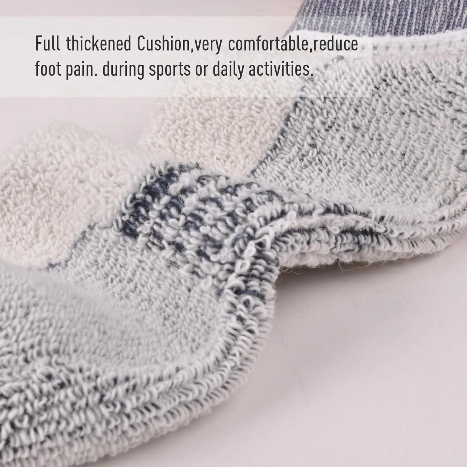 ECOEY Men's Merino Wool Cushioned Hiking Trekking Socks 4 Pairs, Quarter Length with Moisture Wicking