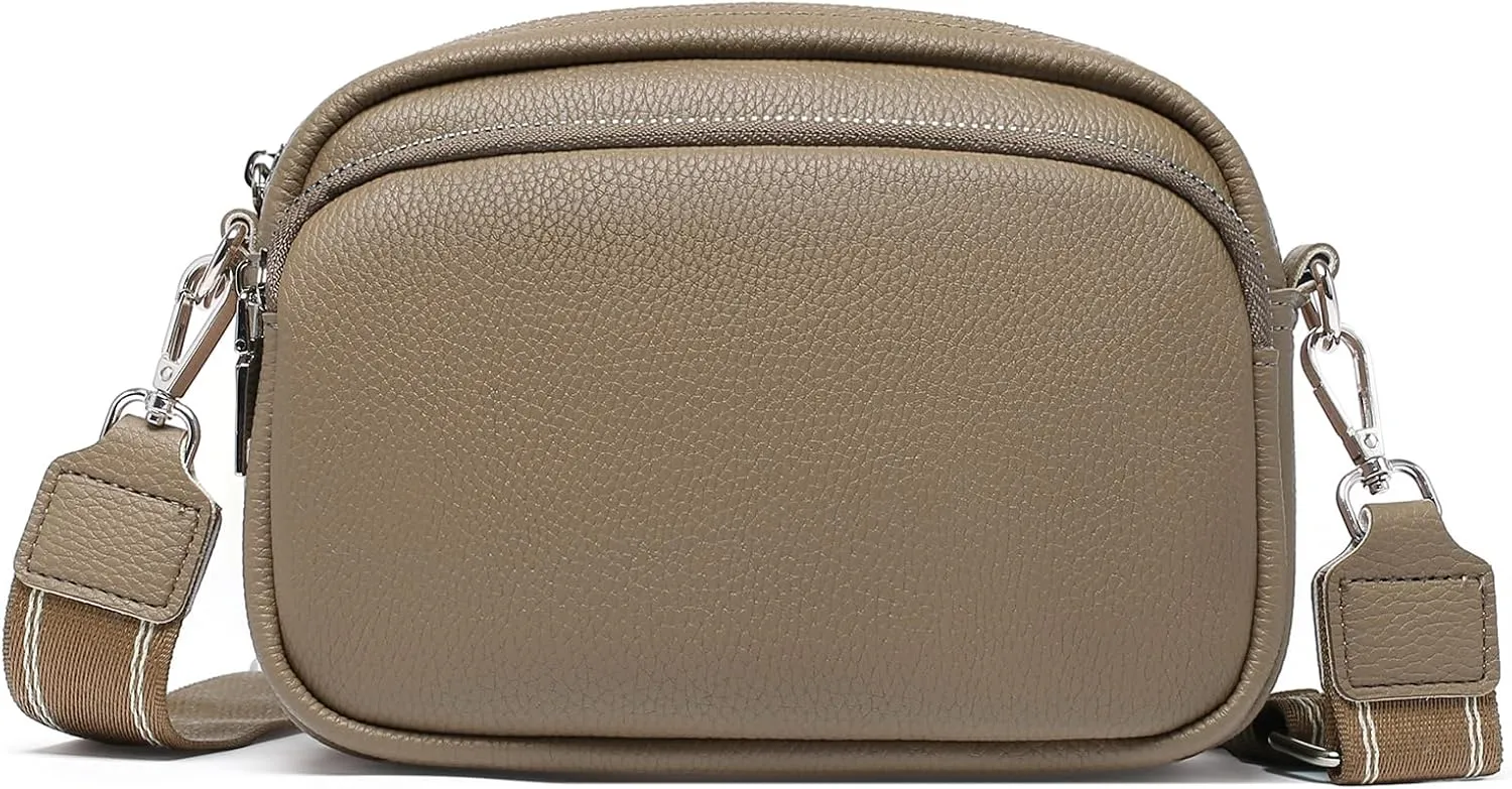 FALAN MULE Small Crossbody Bag for Women Trendy Design Genuine Leather Shoulder Handbags with Adjustable Strap