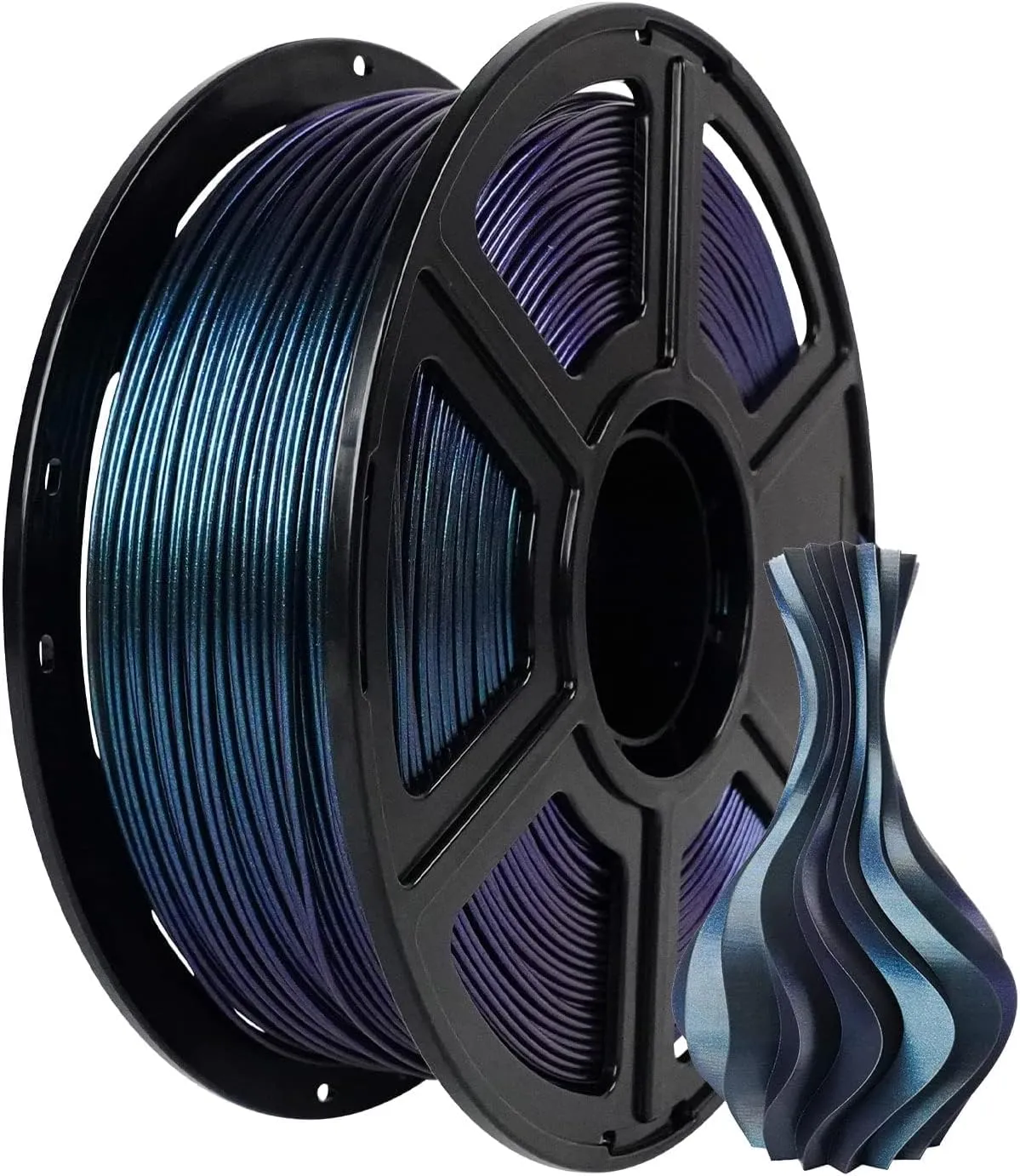 FLASHFORGE PLA Filament 1.75mm  /- 0.02mm Burnt Titanium, Color Changeable 3D Printer Filament 1kg (2.2lbs), Chameleon Changing Colors with Light, Perfectly Hide The Layer Line