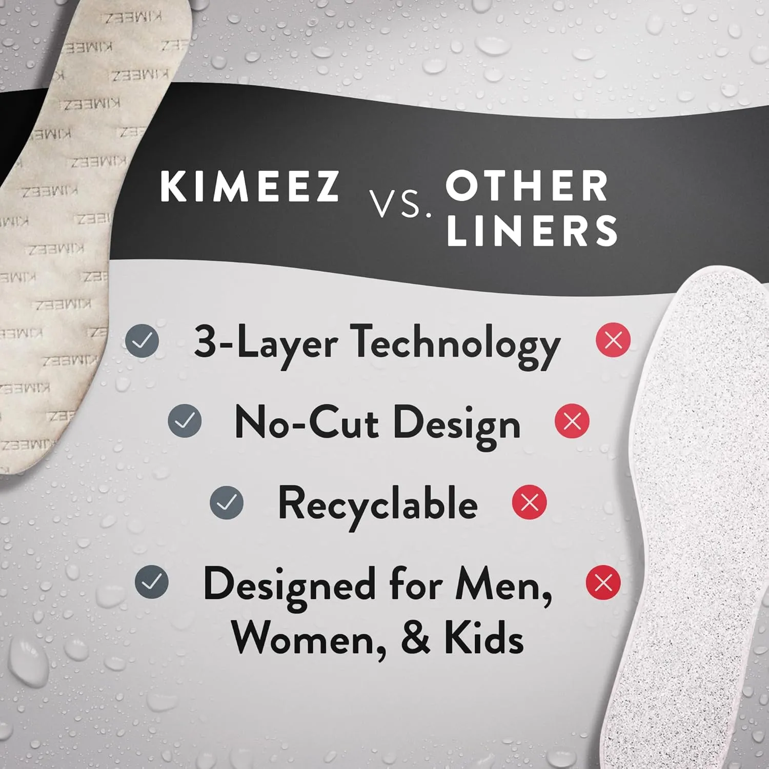 FOOTPALM Disposable Shoe Liner for Sweaty Feet Pre-Cut No Show Sock Insert for Women & Men Moisture Wick No Slip No Stink Barefoot Shoe Insert Ultra Thin Shoe Insole 20 Pairs (US W10 / M8)