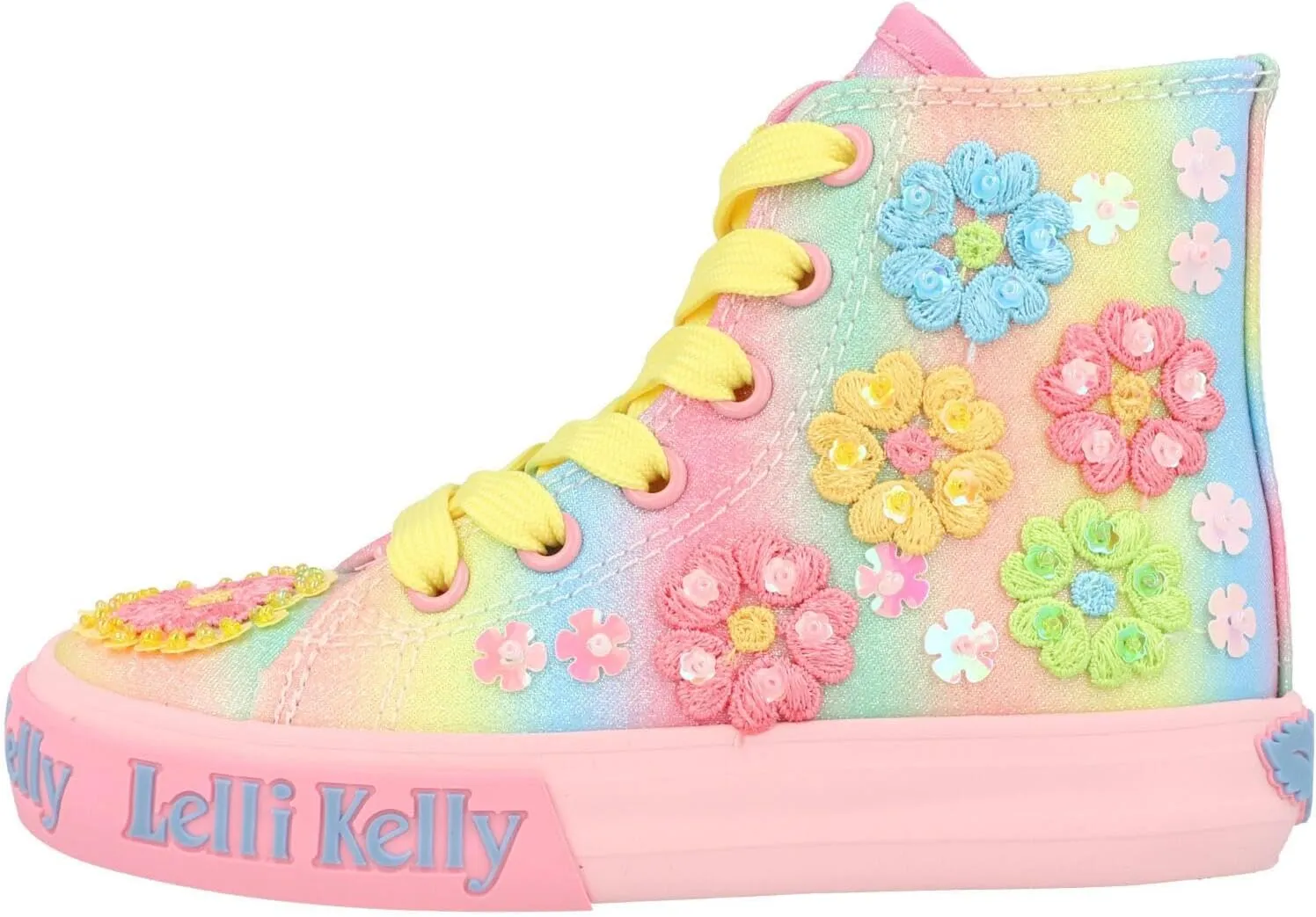 Francesca Mid Lilac Canvas Shoe with Beads and Sequins Easy-Fit Side Zip