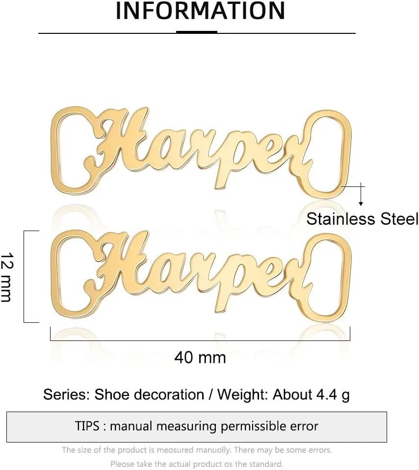 Gemszoo Personalized Shoelaces Decorations Custom Name Shoe Charm Gifts for Men Women