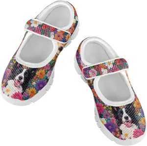 Girls Single Buckle Sneaker,Mary Jane Flats Shoes for Kids,Lightweight Walking Sneaker with White Sole Size 11-15