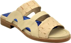 GLORY GOLD ODYSSEY Embossed Leather Animal Print Mule Flat Sandal