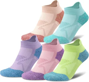Gonii Compression Athletic Socks Cushioned Anti-Blister Comfort Fit Ankle Socks 5-6 Pairs