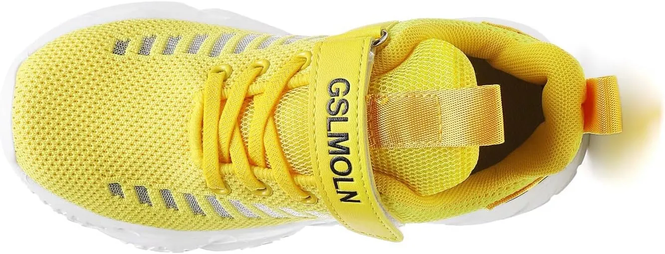 GSLMOLN Boys Girls Tennis Breathable Slip on Shoes School Casual Walking/Running Sports Kids Sneakers
