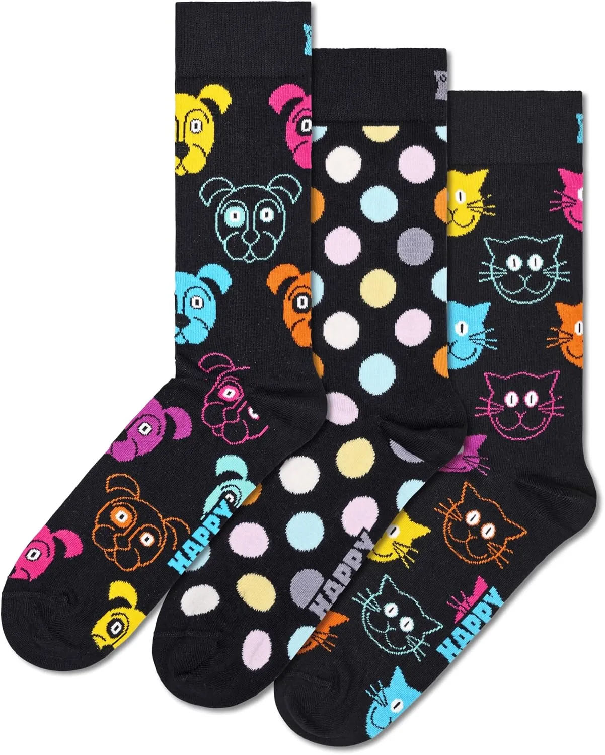 Happy Socks Dog, Cat, Turtle, Frog & Animal Themed Gift Socks- For Men and Women, made with Sustainable Cotton
