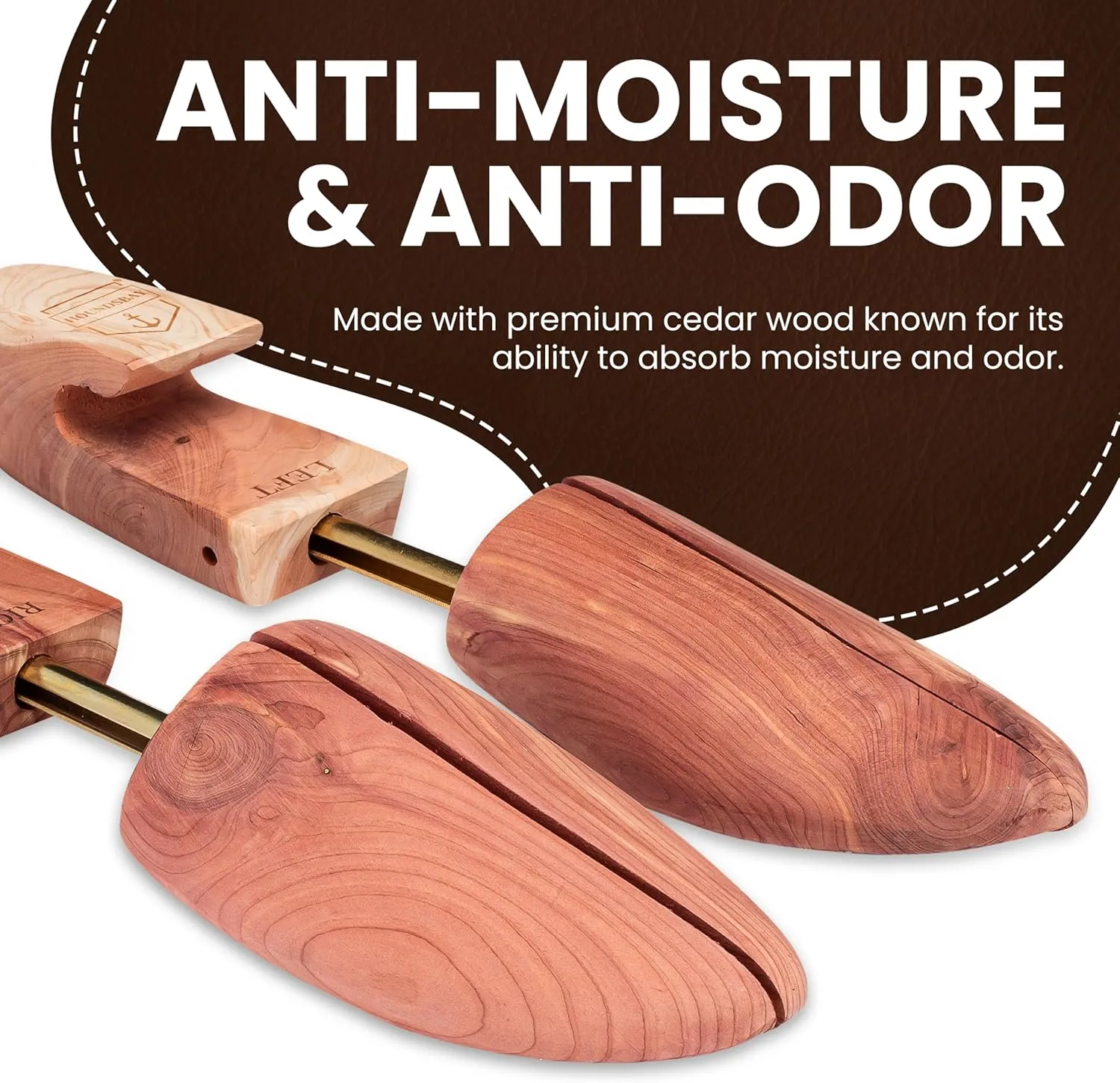 HOUNDSBAY Cedar Shoe Tree - Shoe Trees for Men & Women, Sneakers, Widener & Shaper