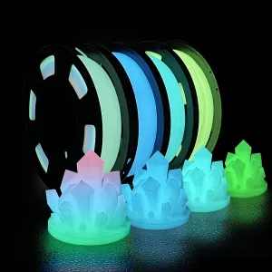 iSANMATE 3D Printer Filament Bundle, Glow in The Dark Filament Multicolor, Green, Blue and Blue-Green, PLA Filament 1.75 mm, Dimensional Accuracy  /- 0.03 mm, 250g X 4 Pack
