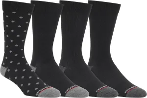 Kenneth Cole Mens 4 Pair Pack Classic Comfort Multicolor Assorted Easy Care Dress Socks