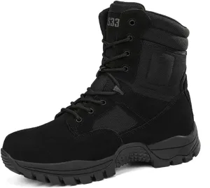 Kervaky Men's Tactical Boots, side zipper, easy to wear, outdoor, work, military boot, tactical boots for men