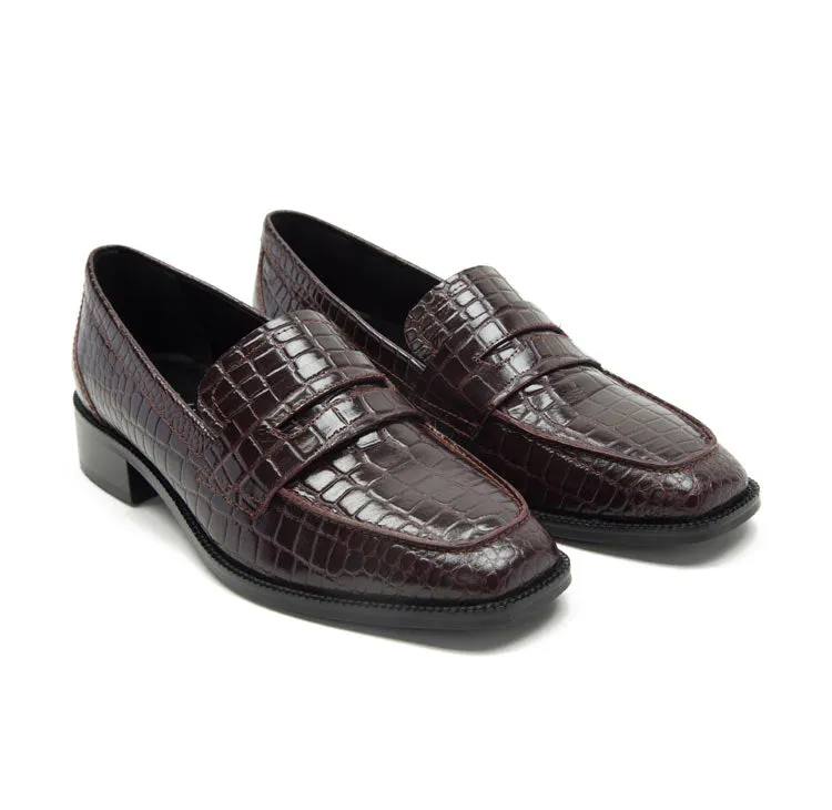 kew burgundy croc
