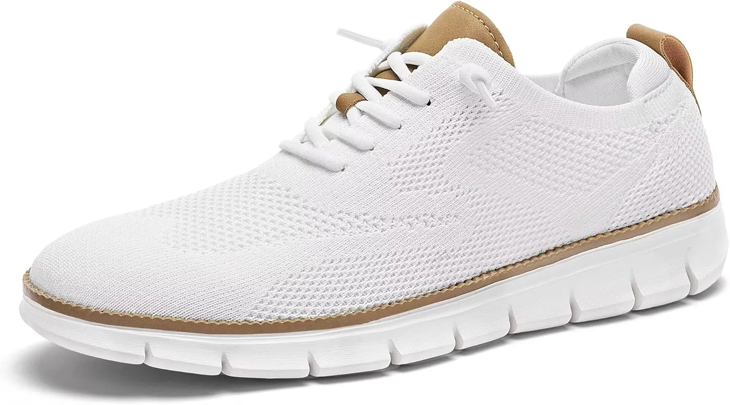 Kundork Men's Casual Dress Shoes Comfort Walking Shoes Mesh Knit Lightweight Breathable Sneakers