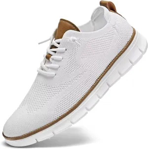 Kundork Men's Casual Dress Shoes Comfort Walking Shoes Mesh Knit Lightweight Breathable Sneakers